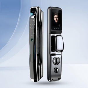 Встроенный дверной звонок, экран, лицевой ключ, умный дверной замок из алюминиевого сплава с камерой и отпечатком пальца для стеклянных/деревянных дверей, облачных хранилищ - Product Image 1
