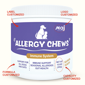 <strong>Dog</strong> Allergy Chews with <strong>Fish</strong> <strong>Oil</strong> &amp; Probiotics - Seasonal Itching Relief, Immune &amp; Skin Support (ODM/OEM) - Product Image 2