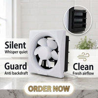 Ventilateur extracteur mural silencieux et durable de 12 pouces à alimentation CC à faible bruit pour salle de bain, cuisine, toilettes, ventilation d'air