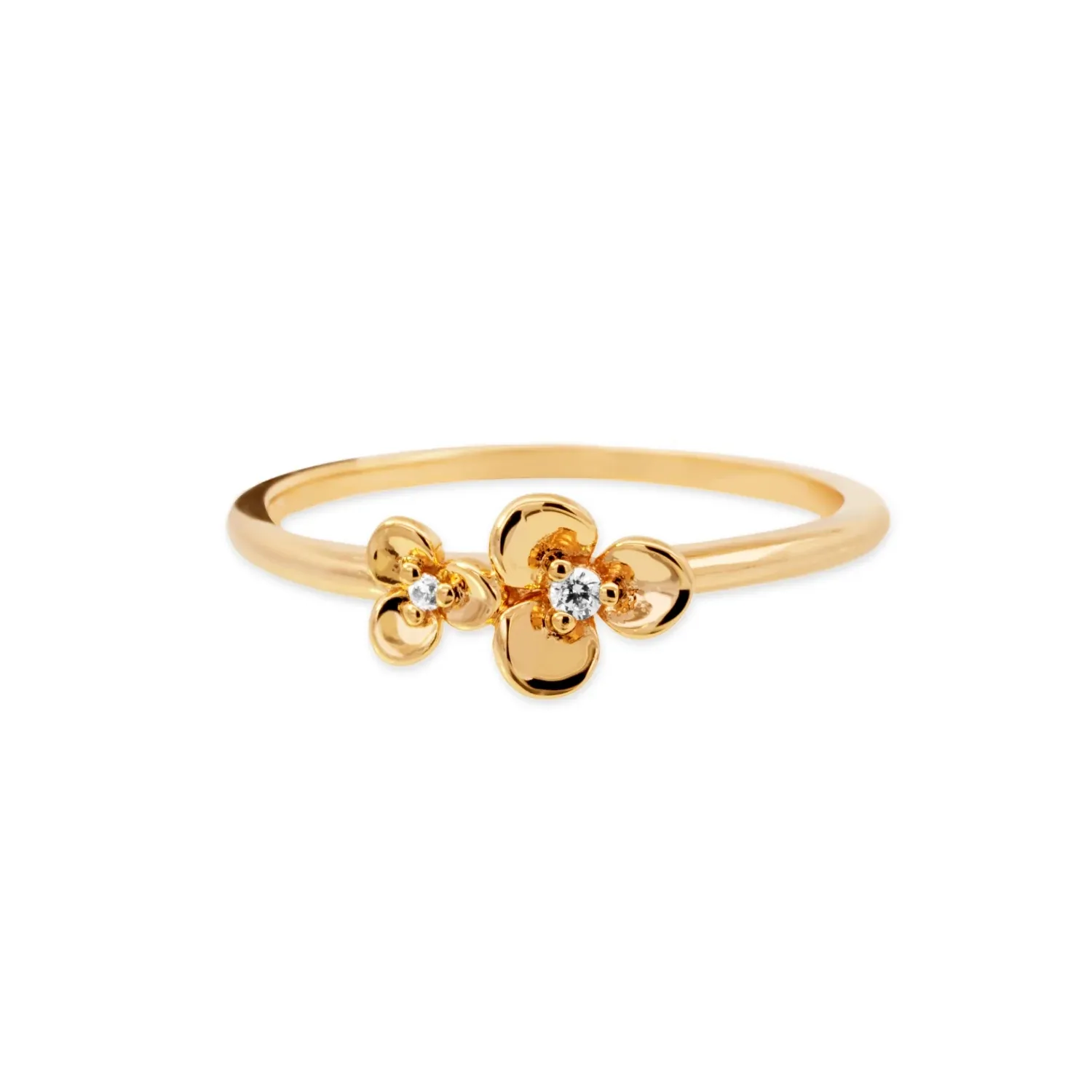 Ultimo anello in argento design 14k placcato oro sparkle flowers anello gioielli da donna