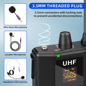 Micrófono Lavalier Inalámbrico UHF de Metal Ligero Q3 con Patrón Polar Cardioide para Grabación de Canto en Casa, Enseñanza y Condensador - Product Image 2