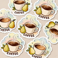 Autocollant adhésif en PVC avec logo personnalisé, étiquettes de café imprimées UV auto-adhésives, étiquettes d'emballage pour sachets de café