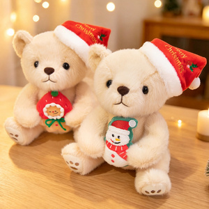 Ours en peluche doux personnalisé OEM de Noël avec accessoires Bonhomme de neige, Arbre, Chat, Fraise – Cadeau idéal pour les enfants en période des fêtes - Product Image 2