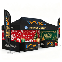 10x20ft Wasserdichtes Outdoor Pop-up Faltpavillon mit Stahlrahmen, individuell bedruckbar für Messen und Events, Werbezelt