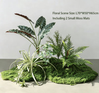 Mousse et plantes vertes simulées pour l'aménagement paysager intérieur haut de gamme, fleurs artificielles au sol pour une décoration biomimétique