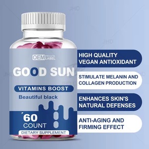 Vitamines bronzantes OEM, gommes au <span class=keywords><strong>zinc</strong></span> et minéraux pour une peau bronzée saine et un bronzage amélioré, produits de beauté en forme de gomme à mâcher - Product Image 2