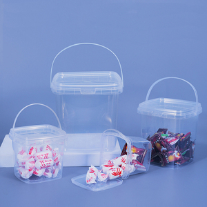 Plastic Bucket Wholesale 280ML-2L Square Transparent/White Plastic Buckets With Handle