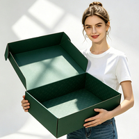 Boîte d'expédition en carton ondulé noir grand format, robuste et réutilisable, écologique, pour vêtements, avec impression UV et logo personnalisé en relief, vente en gros