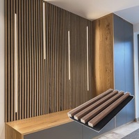 Paneles Acústicos de Pared de MDF Ecológicos con Diseño Moderno y Chapa Natural para Apartamentos, Hoteles, Salas de Estar y Gimnasios