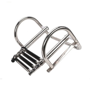 Échelle de pont pliante en acier inoxydable à <span class=keywords><strong>4</strong></span> <span class=keywords><strong>marches</strong></span> robuste <span class=keywords><strong>avec</strong></span> main courante à pédale pour bateaux - Product Image 6