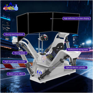 Sürükleyici VR Sanal Gerçeklik Altı Eksenli 6dof Üç Ekranlı Yarış Kapalı Alan Araba Sürme Simülatörü 9d Yarış Hareketli Koltuk Makinesi - Product Image 4