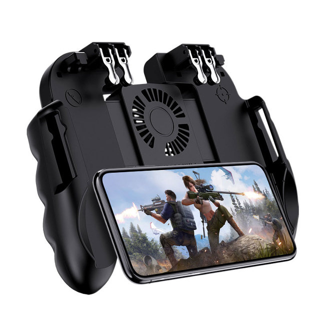 6 Fingers Button Free Fire Games Pub g Pad Phone Game Joystick Trigger Mobile Controller Gamepad for Pubg With Cooler Fan