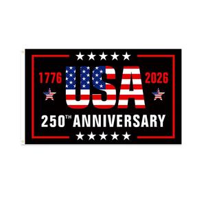 Drapeau personnalisé sur le thème patriotique du <span class=keywords><strong>250e</strong></span> anniversaire de l'Indépendance américaine, vente en gros d'usine, avec conception gratuite 1776 - 2026 - Product Image 1
