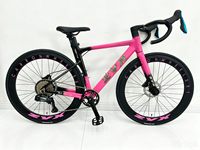 Vélo de route entièrement en fibre de carbone 700c, vélo de triathlon bleu Tiffany, 12 vitesses, guidon intégré, roues profondes en carbone, vélo de course