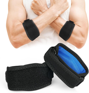 Quần vợt khuỷu tay cú đúp có thể điều chỉnh móc và vòng lặp khuỷu tay hỗ trợ cú đúp bảo vệ pad cho quần vợt bóng rổ cầu lông hoặc tập thể dục - Product Image 1