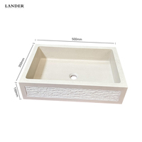 Landerstone Moca Crema évier en pierre naturelle toilette marbre salle de bain évier hôtel chambre marbre lavabo évier