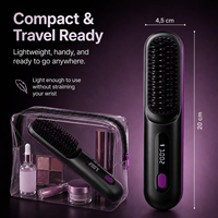 Sisir Catok Rambut Elektrik Nirkabel Custom 3 Tingkat Anti-Kusut Ionik Wanita Portable Mini