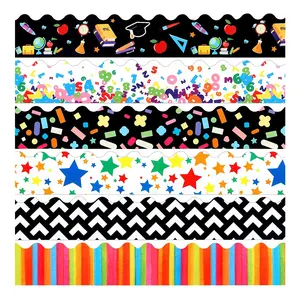 Confeti Border School Decor Citas inspiradoras Bulletin Board Suministros Festoneado Bulletin Board Trim para Office School Decor