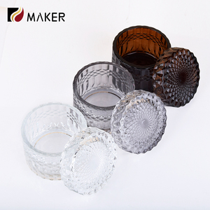 Envase de Vidrio Iridiscente Único para Velas con Tapa Plana, Mate, Ámbar, Brillante, Transparente, Cristal, para Días Festivos - Product Image 5