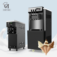 Machine de fabrication de crème glacée molle 12L Machine à crème glacée molle commerciale de haute qualité Machine à crème glacée molle à 3 saveurs