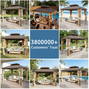 Luxury Aluminum Hardtop <strong>Gazebo</strong> PC Sheet Roof Waterproof UV Protection Eco-Friendly Free Standing for Lakeside Backyard Terrace - Product Image 6