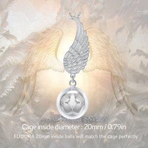 Changda Angel Wing Baby piedi <span class=keywords><strong>maternità</strong></span> mamma angelo Chime Caller Bola Harmony Ball <span class=keywords><strong>collana</strong></span> per la gravidanza - Product Image 4