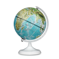 Globe océanique multilingue durable de 20cm en PVC bleu + carte physique en métal pour l'enseignement de la géographie en classe ressource éducative