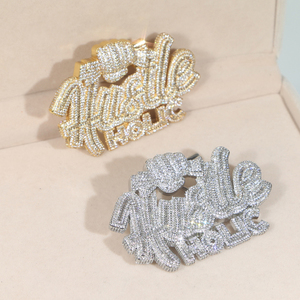 2024 nuevo diseño de moda Bling Iced Out Hand Catch Money joyería para hombres Micro Pave 5A CZ letra Hustle Holic colgante collar - Product Image 5