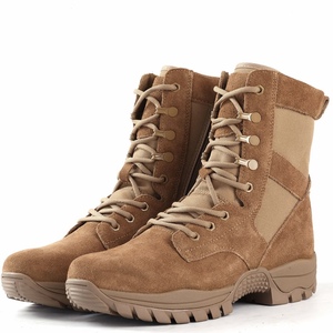 Bottes tactiques de combat pour hommes, légères et résistantes à l'usure, avec fermeture éclair latérale, pour la randonnée en extérieur, couleur sable, modèle Chili, vente en gros - Product Image 3