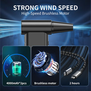 Aspiradora de Coche Inalámbrica y Soplador de Aire con Batería, Motor sin Escobillas, Portátil, Negro, Cuatro Velocidades, Ventilador de Chorro de Alta Velocidad - Product Image 2