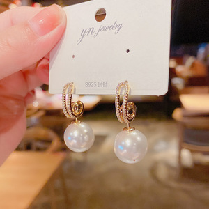 แฟชั่น<span class=keywords><strong>3</strong></span> Ware วิธีสำหรับหนึ่งคู่ต่างหูมุกเพชรธรรมชาติต่างหู18พันทองสำหรับผู้หญิงขายส่ง N2302212 - Product Image 6