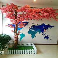 El fabricante suministra un árbol realista personalizable y extensible para la decoración de escaparates de floristerías - Árbol de cerezo.