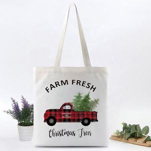 Personalización Navidad temática reciclar <span class=keywords><strong>lienzo</strong></span> compras bolsa <span class=keywords><strong>de</strong></span> regalo <span class=keywords><strong>de</strong></span> Navidad bolsas <span class=keywords><strong>de</strong></span> compras <span class=keywords><strong>de</strong></span> lona - Product Image 1