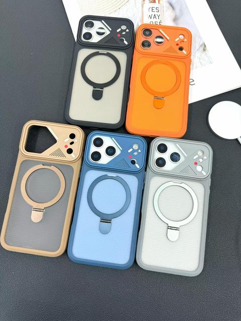 Armor Metal Ring Bracket Magnetic Case for iPhone 18 Pro Max 17 Air 16 15 14 Plus13 12 11 Pro Max Skin Feel Frosted Cover