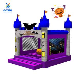 Castillo de rebote con temática de Halloween perfecto para celebraciones de guardería reuniones familiares fantasmas lindos fácil almacenamiento diseño seguro para niños - Product Image 3