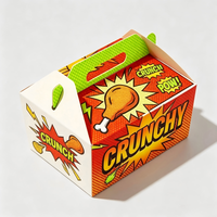 Boîte à emporter en carton écologique sur mesure, résistante à la graisse et aux fuites, pour hamburgers, poulet frit, frites, emballage alimentaire en papier