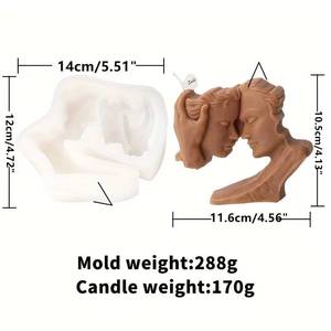 New Kiss <b>Face</b> Portrait Candle Silicone Mold DIY Couple Human Body Soap <b>Making</b> Tool Home Art Plaster Decoration Valentine's Day - Product Image 6