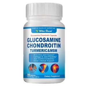 Sports <strong>Supplement</strong> Glucosamine Chondroitin Turmeric MSM Adult Joint Support <strong>Flexibility</strong> Capsules 90 Count (Not Children/Pregnant - Product Image 1