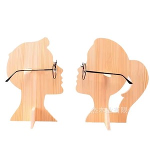 Wooden <b>Glasses</b> Holder Head Shape Natural Wood Color Handmade Storage <b>Rack</b> For Eyewear Display - Product Image 3