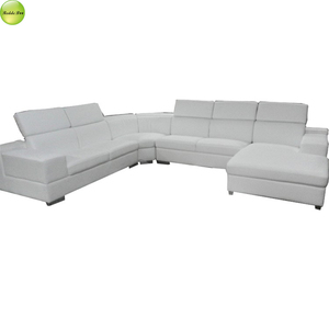 Appui-tête réglable nouveau design de luxe canapé en forme de U en cuir rembourré avec cadre en bois utilisation dans le <span class=keywords><strong>salon</strong></span> - Product Image 4