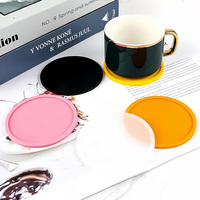 Logo personnalisé Rond 10cm Silicone Tasse Pad Étanche Anti-dérapant Tasse Tapis Doux Isolation Thermique Ménage Sous-Dessous De Verre