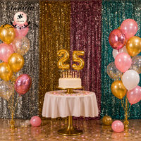 ANNIELU Rideau de fond rouge à sequins pour Noël, panneau de fond pour fête de Noël, événement festif, photomaton, décoration de mariage