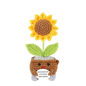 Decoración <span class=keywords><strong>de</strong></span> Escritorio <span class=keywords><strong>de</strong></span> Girasoles y Lirios <span class=keywords><strong>de</strong></span> los Valles Tejidos a Crochet, el Mejor Regalo Positivo <span class=keywords><strong>para</strong></span> el Día <span class=keywords><strong>de</strong></span> la Madre, Cumpleaños, Graduación, <span class=keywords><strong>para</strong></span> Compañeros <span class=keywords><strong>de</strong></span> Trabajo, Decoración del Hogar - Product Image 6