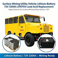 Véhicule utilitaire minier de surface à batterie lithium 72V 300Ah LiFePO4, remplacement de batterie au plomb-acide, camion de service pour mines en exploitation ouverte