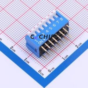 DPL-08-B-T DIP Switch Through hole Component (THT) Switch Piano Key Single Pole Single Throw 8 2.54mm - Product Image 1
