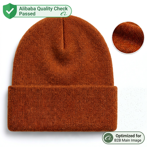 Custom Logo Knitted <b>Beanie</b> <b>Hat</b> 40 Colors Soft Acrylic Winter Warm Skull Cap Wholesale Promotional Blank Cuffed <b>Beanie</b> Unisex - Product Image 1