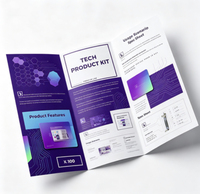 Brochure en papier kraft imprimée sur mesure, pliée, pour la publicité d'entreprise, menu de restaurant, emballage écologique