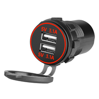 Prise de courant étanche avec chargeur USB double 3.1A 12V 24V et LED pour voiture, camion, yacht, camping-car, moto - Vente en gros usine OEM ODM