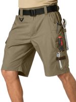 Celana Pendek Cargo Hiking Pria 8 inci, Cepat Kering, Ringan, Santai, untuk Olahraga, Memancing, Golf, Trekking, dengan Kantong Ber-resleting