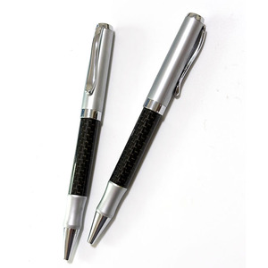 Stylo promotionnel exécutif NM-145 en métal lourd avec logo, design carbone noir 1,0 mm pour affaires et cadeaux - Product Image 1